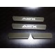 Накладки на пороги шлифованный лист надпись ASX для Mitsubishi ASX 2013-2016 артикул MITSASX13-23