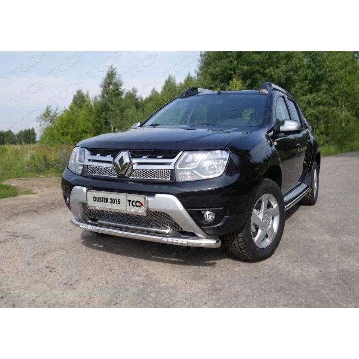 Защита переднего бампера с ДХО 60 мм для Renault Duster 2015-2021 артикул RENDUST15-05