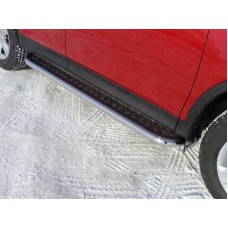 Пороги с площадкой нержавеющий лист 60 мм для Toyota RAV4 2013-2015