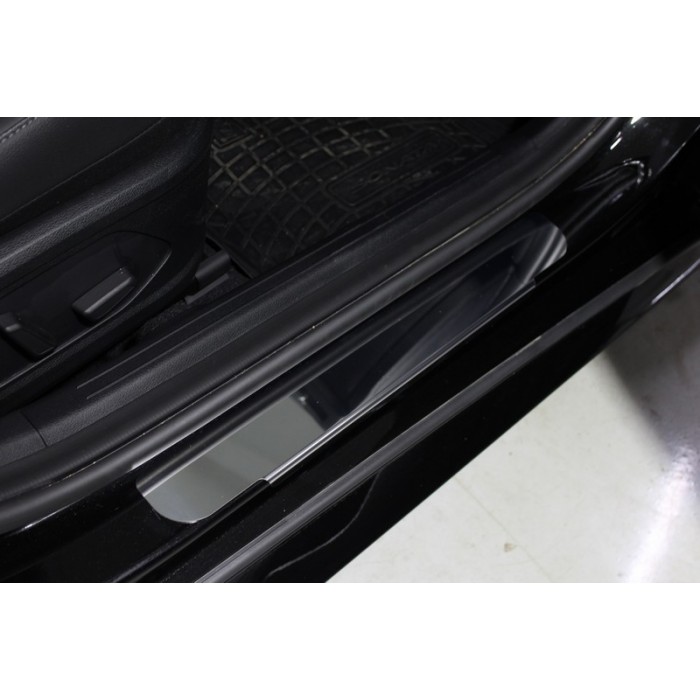 Накладки на пороги лист зеркальный 4 шт для Hyundai Sonata 2019-2023 артикул HYUNSON20-07