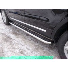 Пороги с площадкой алюминиевый лист 60 мм для Ford Explorer 2015-2017