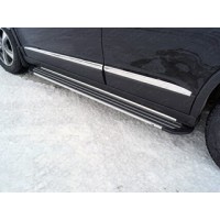 Пороги алюминиевые Slim Line Silver для Haval H6 2014-2020