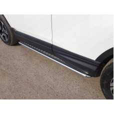 Пороги с площадкой алюминиевый лист 42 мм для Honda CR-V 2017-2023