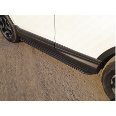 Пороги алюминиевые Slim Line Black для Honda CR-V 2017-2023