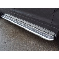 Пороги с площадкой алюминиевый лист 60 мм для Hyundai H-1 Starex 2019-2021