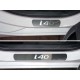 Накладки на пороги надпись i40 зеркальный лист  для Hyundai i40 2011-2019 артикул HYUNI4016-04