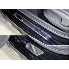 Накладки на пороги зеркальный лист 4 штуки для Hyundai Solaris 2018-2023