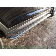 Пороги с площадкой алюминиевый лист 42 мм для Hyundai Tucson 2015-2018