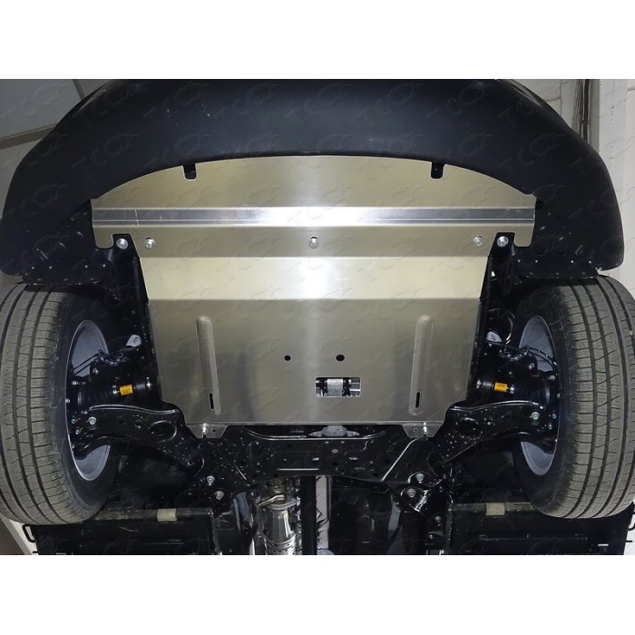 Защиты комплект алюминий 4 мм картера и КПП для Kia Sorento 2012-2020 артикул ZKTCC00311