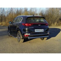 Защита заднего бампера овальная 75х42 мм для Kia Sportage 2019-2024