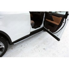Пороги алюминиевые ТСС с накладкой серебристые для Lexus RX F-Sport 2015-2022
