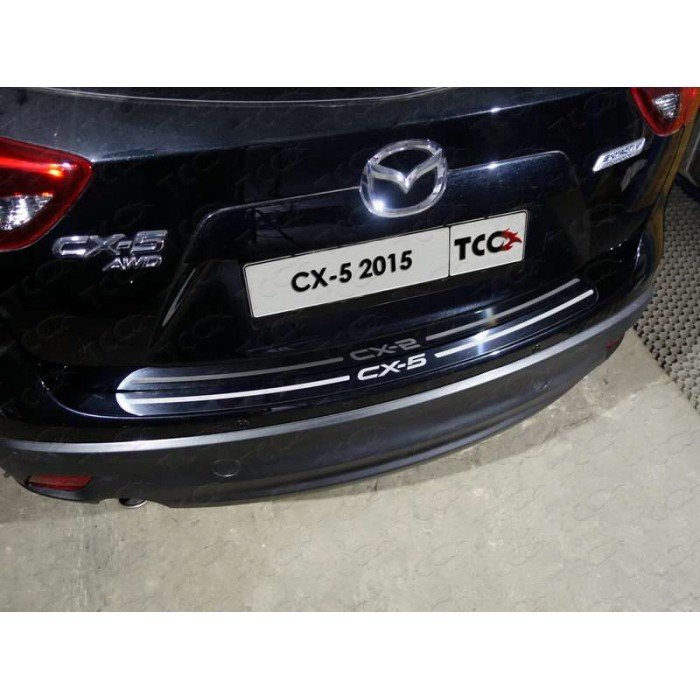 Накладка на задний бампер зеркальный лист надпись CX-5 для Mazda CX-5 2015-2023 артикул MAZCX515-34