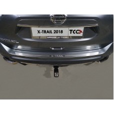 Накладка на задний бампер шлифованный лист надпись X-Trail для Nissan X-Trail T32 2018-2022