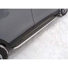 Пороги с площадкой алюминиевый лист 42 мм для Nissan X-Trail T32 2019-2023