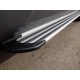 Пороги алюминиевые Slim Line Silver для Volkswagen Touareg R-Line 2014-2017 артикул VWTOUARRL14-32S