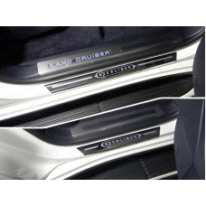 Накладки на пороги с гибом зеркальный лист надпись Excalibur 4 штуки для Toyota Land Cruiser 200 Excalibur 2017-2021