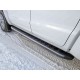 Пороги алюминиевые ТСС с накладкой чёрные для Volkswagen Amarok 2016-2023 артикул VWAMAR17-31BL