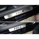 Накладки на пороги шлифованный лист надпись Polo для Volkswagen Polo 2015-2020 артикул VWPOLO16-05