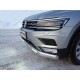 Защита передняя овальная с ДХО  для Volkswagen Tiguan 2016-2023 артикул VWTIGOFR17-49