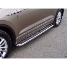 Пороги с площадкой алюминивый лист 60 мм для Volkswagen Touareg 2018-2023