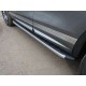 Пороги алюминиевые ТСС с накладкой для Volkswagen Touareg R-Line 2014-2017 артикул VWTOUARRL14-08AL