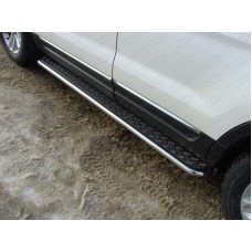 Пороги с площадкой алюминиевый лист 42 мм для Ford Explorer 2011-2015