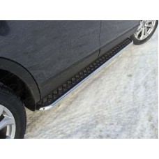 Пороги с площадкой алюминиевый лист 42 мм для Mazda CX-9 2012-2016