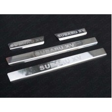 Накладки на пороги зеркальный лист надпись Subaru XV для Subaru XV 2011-2017