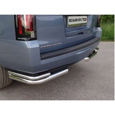 Защита задняя двойные уголки 76-42 мм для Cadillac Escalade 2015-2020