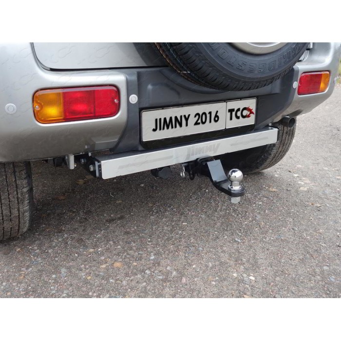 Фаркоп ТСС оцинкованный, надпись Jimny, шар E нержавеющий для Suzuki Jimny 2012-2018 артикул TCU00093N