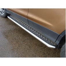Пороги с площадкой алюминиевый лист 60 мм для Ford Kuga 2016-2019
