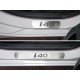 Накладки на пороги надпись i40 шлифованный лист для Hyundai i40 2011-2019 артикул HYUNI4016-05
