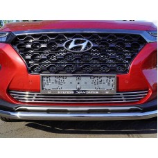 Накладка решётки радиатора верхняя лист 2 штуки для Hyundai Santa Fe 2018-2020
