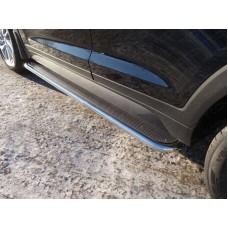 Пороги с площадкой нержавеющий лист 42 мм для Hyundai Tucson 2015-2018
