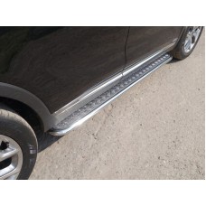 Пороги с площадкой алюминиевый лист 42 мм для Kia Sorento Prime 2018-2020