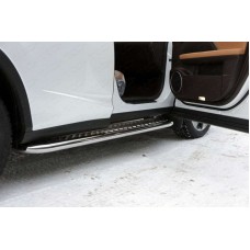 Пороги с площадкой алюминиевый лист 60 мм для Lexus RX-200t/350/450h 2015-2023