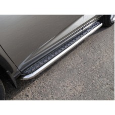 Пороги с площадкой алюминиевый лист 60 мм для Lexus NX 2017-2022