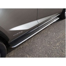 Пороги с площадкой нержавеющий лист 42 мм для Lexus NX-200 2014-2017