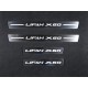 Накладки на пластиковые пороги лист шлифованный надпись Lifan X60 4 шт для Lifan X60 2016-2018 артикул LIFX6017-04