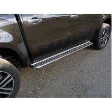 Пороги с площадкой алюминиевый лист 42 мм для Mercedes-Benz X-Class 2018-2020