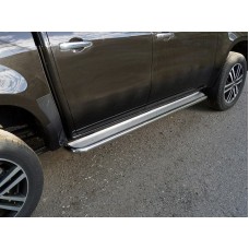 Пороги с площадкой нержавеющий лист 42 мм для Mercedes-Benz X-Class 2018-2020