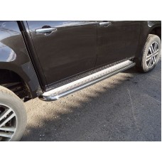 Пороги с площадкой алюминиевый лист 60 мм для Mercedes-Benz X-Class 2018-2020