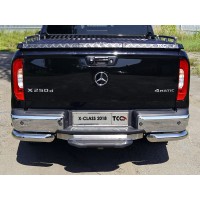 Защита задняя двойные уголки 76-42 мм для Mercedes-Benz X-Class 2018-2020