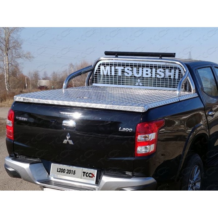 Защита кузова и заднего стекла 75х42 мм со светодиодной фарой  для Mitsubishi L200 2019-2023 артикул MITL20019-26