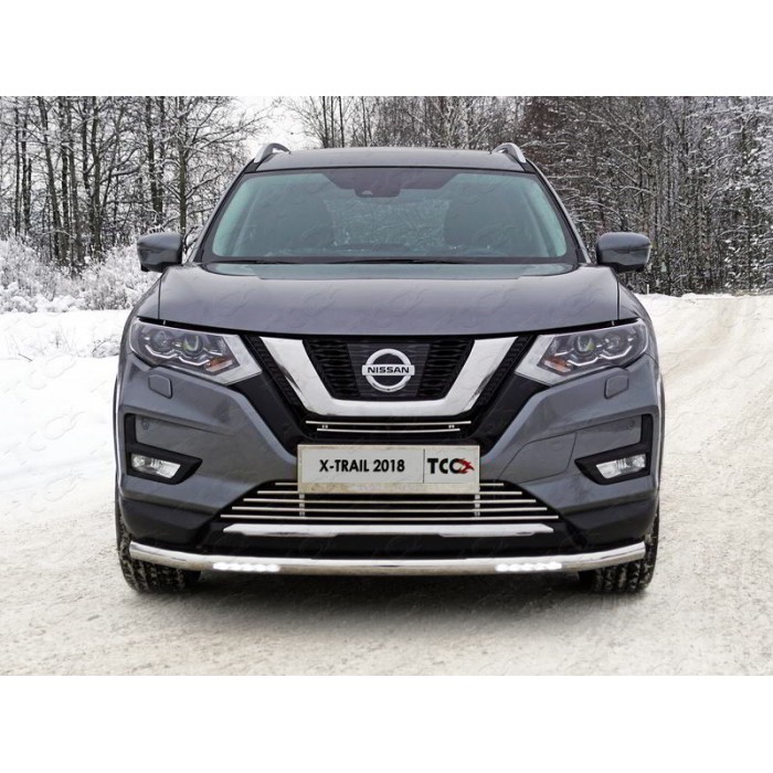 Защита переднего бампера с ДХО 60 мм для Nissan X-Trail T32 2018-2022 артикул NISXTR18-22