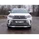 Защита передняя овальная с ДХО 75х42 мм для Toyota Highlander 2017-2019 артикул TOYHIGHL17-30