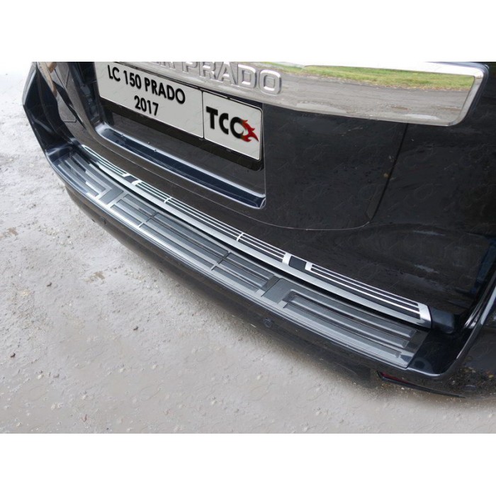 Накладка на задний бампер зеркальный лист для Toyota Land Cruiser Prado 150 2013-2017 артикул TOYLC15013-18