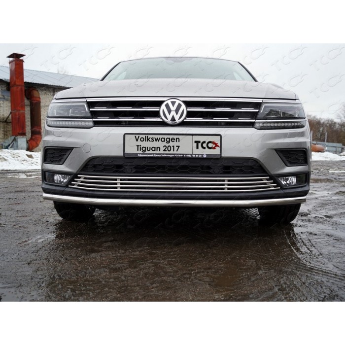 Решетка радиатора нижняя 12 мм для Volkswagen Tiguan 2016-2023 артикул VWTIG17-62