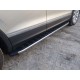 Пороги алюминиевые ТСС с накладкой серый карбон (авто с брызговиками) для Volkswagen Tiguan 2016-2023 артикул VWTIG17-52GR