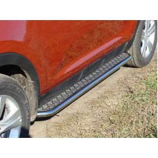Пороги с площадкой алюминиевый лист 42 мм для Kia Sportage 2010-2014